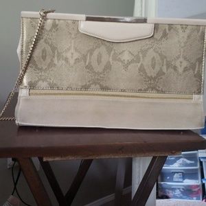 Charming Charlie Tan and Gold purse